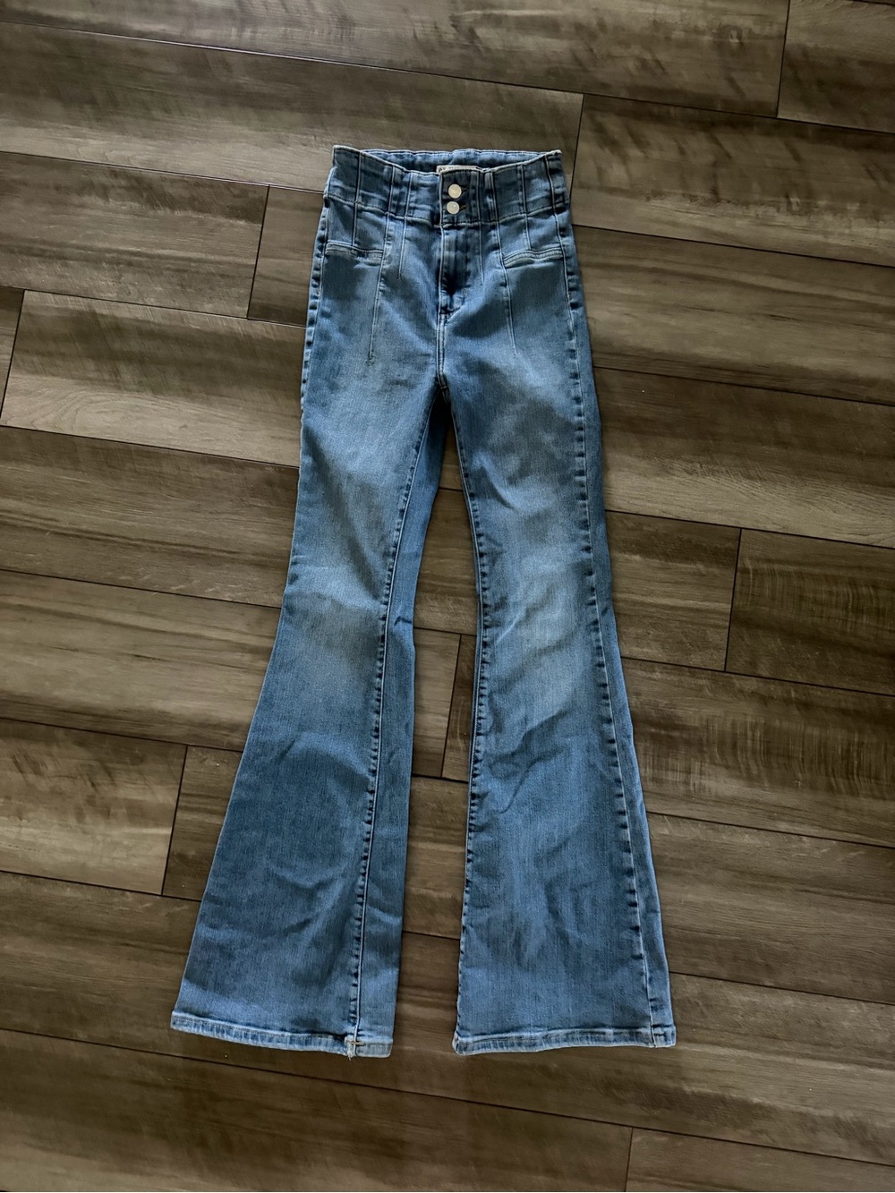 We The Free High-Rise Light Blue Flare Jeans